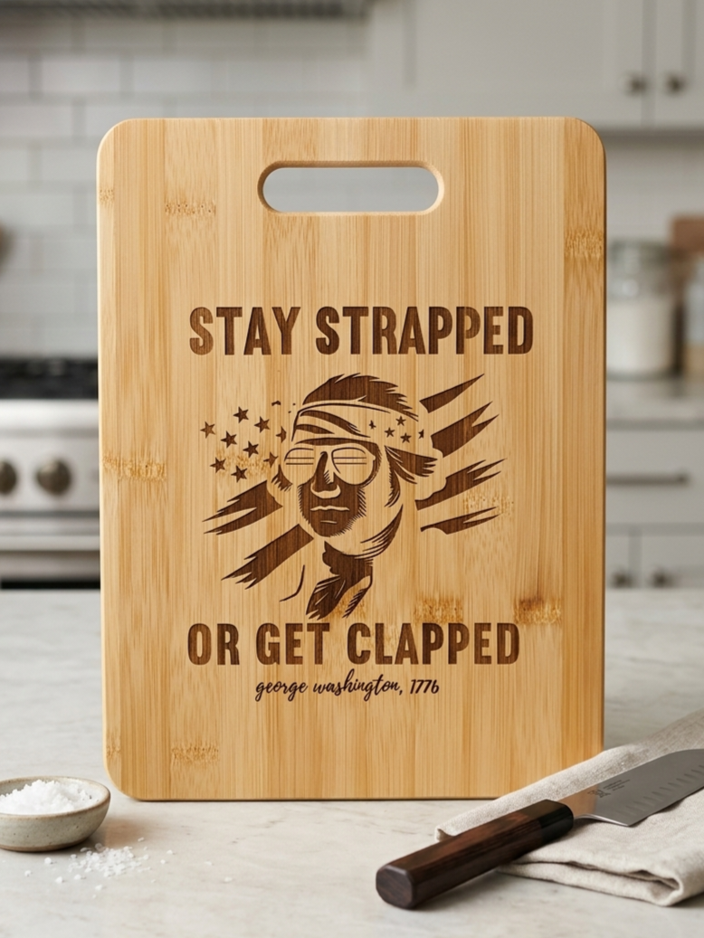 The "Founding Father of Flavortown" Bamboo Cutting Board
