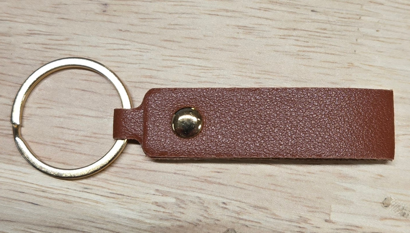 Earth Brown Leather Keychain