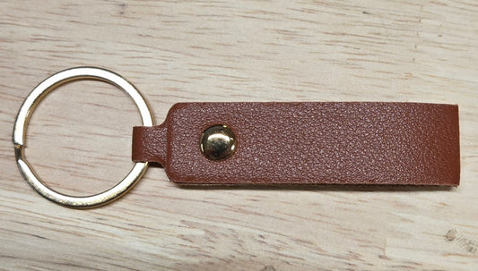 Earth Brown Leather Keychain
